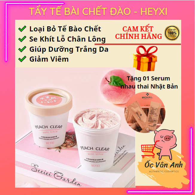 Tẩy da chết Đào toàn thân HEYXI Peach Clear Body Scrub Moisturizing Nourishing HEYX05