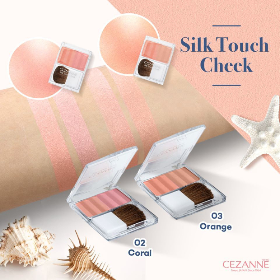 Phấn má hồng Cezanne Silk Touch Cheek Nhật Bản 4g