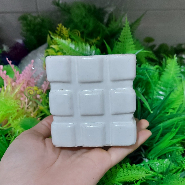 Chậu trồng cây: chậu sứ vuông ô