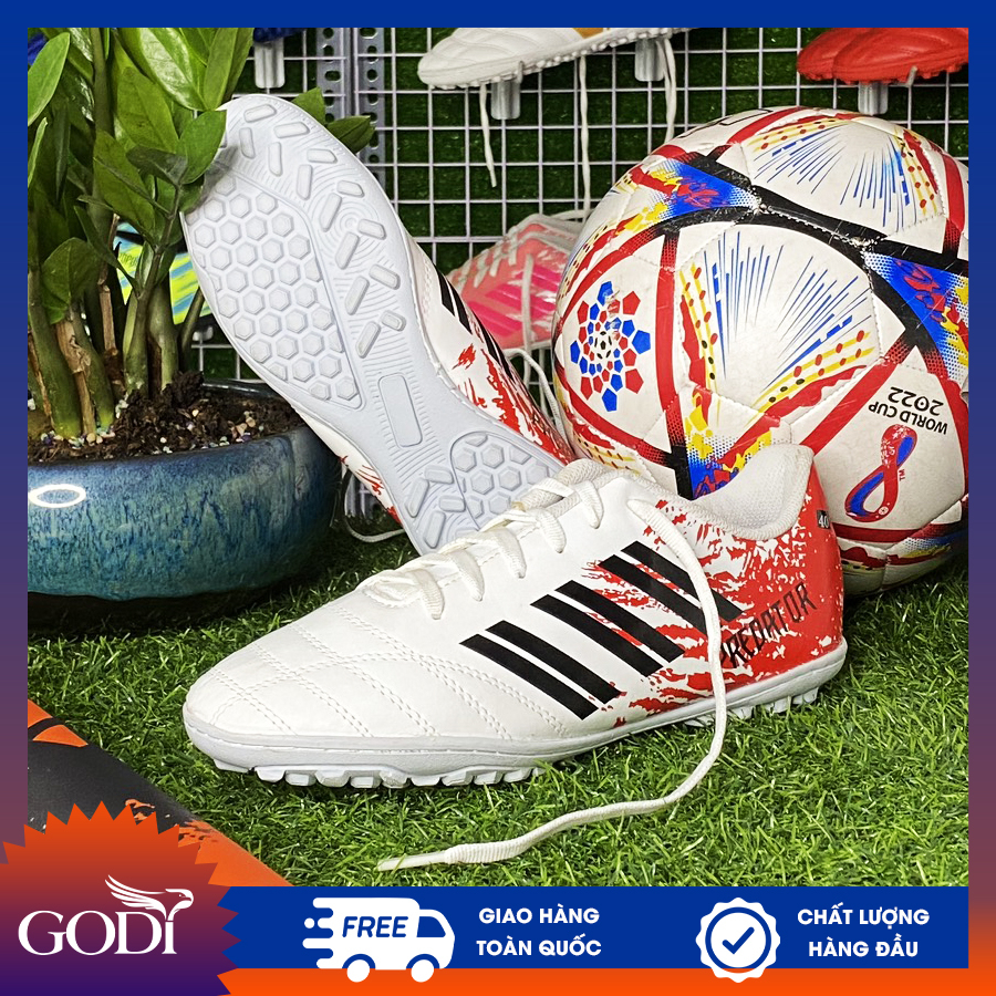 Giày đá banh size 36 size 37 size 38 đến size 44, nam nữ, trẻ em, con gái, Giày đá bóng giá rẻ màu trắng đỏ GODI Sport
