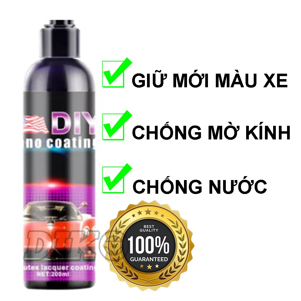 Chai xịt nano DIY Phủ nano ô tô xe máy và kính Giữ mới màu xe Chống mờ kính Chống nước Chống xướt Độ bền lên đến 1 năm