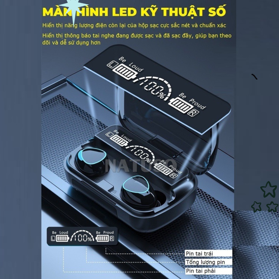 Tai Nghe Bluetooth M10 Pro Không Dây Phiên Bản Nâng Cấp Pin Trâu, Có Chạm Cảm Ứng - M.10 odeo_official