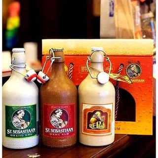 Combo 3 chai bia sứ thầy tu nhập khẩu bỉ