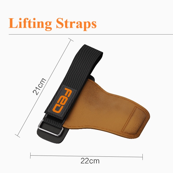 Găng tay tập gym chính hãng lifting straps FED-YD-02 , dây kéo lưng da bò.