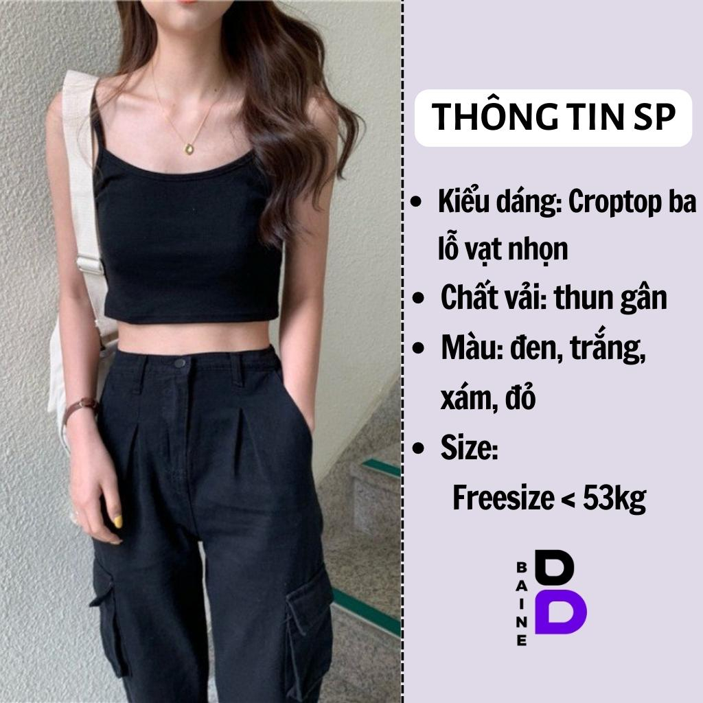 Áo Croptop HAI DÂY MẢNH Chất Vải Thun Borip Kiểu Sexy Nữ, Áo Thun Ôm Body Đẹp Tôn Dáng Thời Trang BAINE