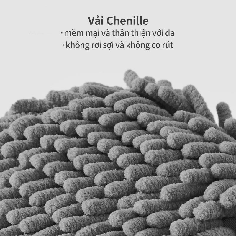 Simplus Khăn treo bóng lau tay Chenille giẻ thấm nước dày khô nhanh