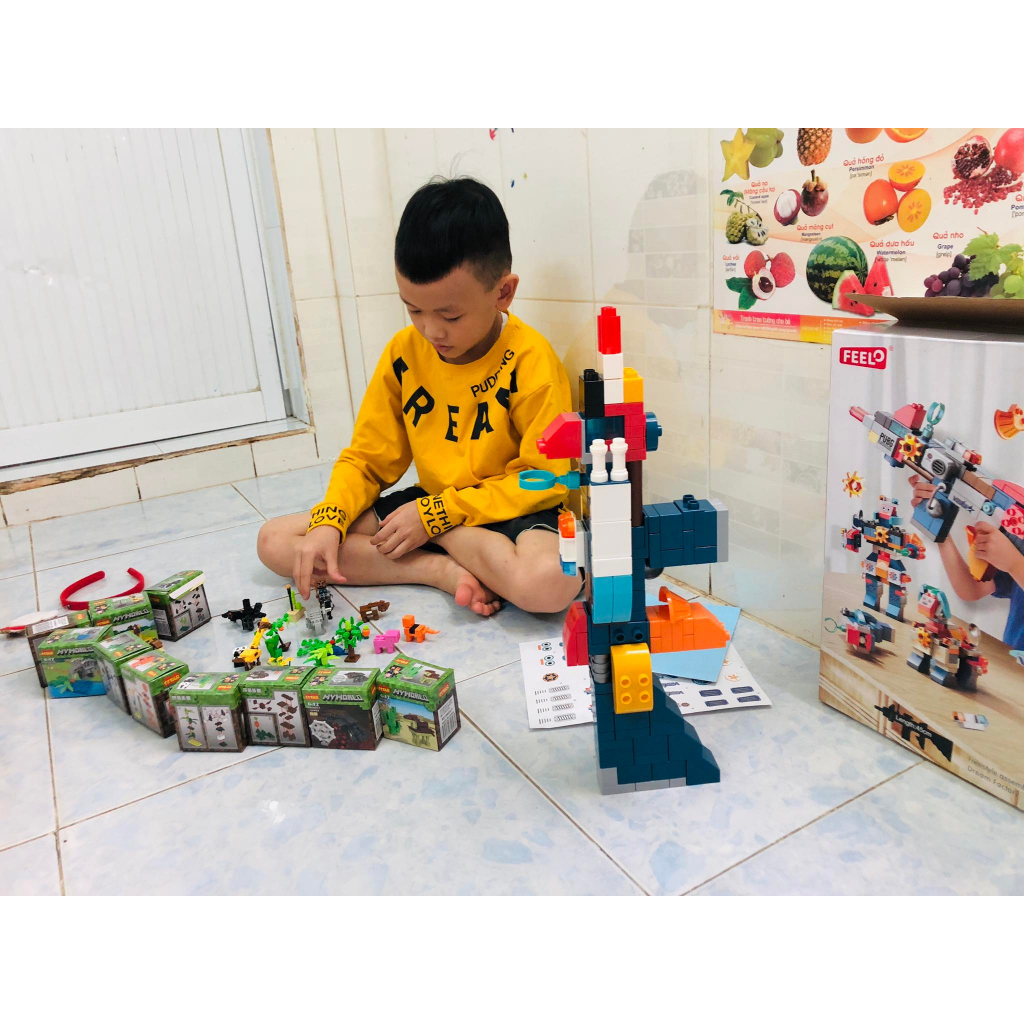 Lego lắp ráp S.úng Robot Siêu to Feelo xịn đẹp 130 chi tiết