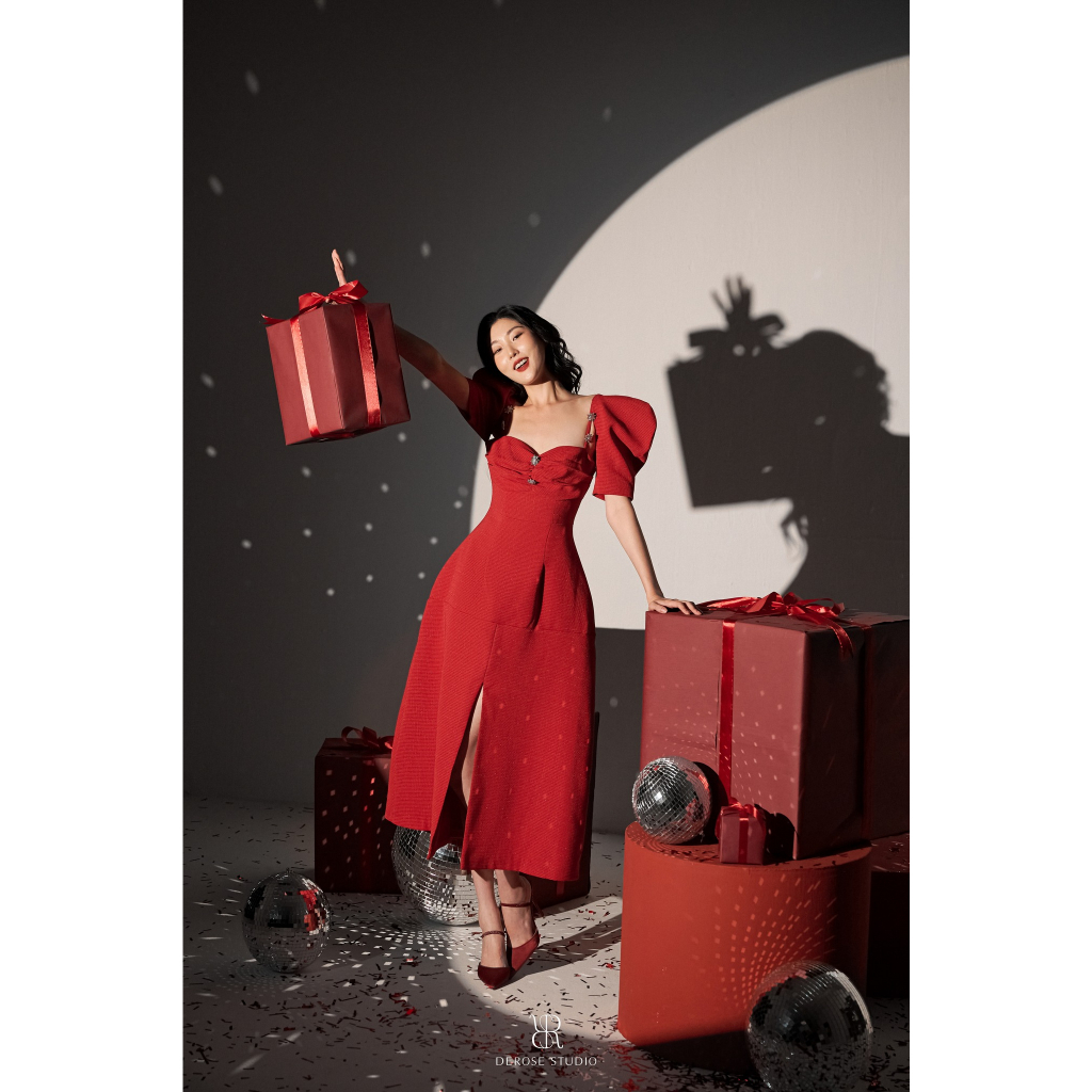 MALLY DRESS - VÁY HAI DÂY TAY BỒNG DÀI XẺ