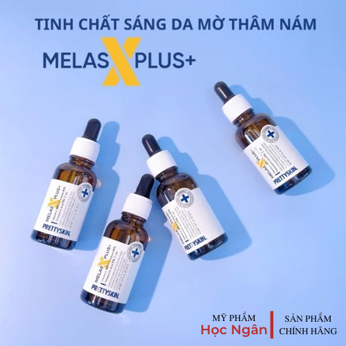 Serum PrettySkin Melas X Plus + Tinh chất  dưỡng trắng da mờ thâm nám Myphamhocngan1 30ml