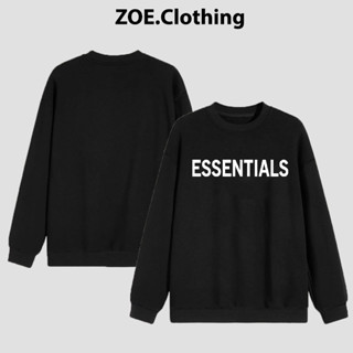 Áo sweater ESSENTIALS cotton thun dài tay form rộng , phông dài tay unisex, Zoeclothing