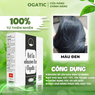 Bột Lá Nhuộm Tóc Ogatic - Chính hãng - An toàn  - Hàng mới nhất (Tặng lá thơm trong hộp)