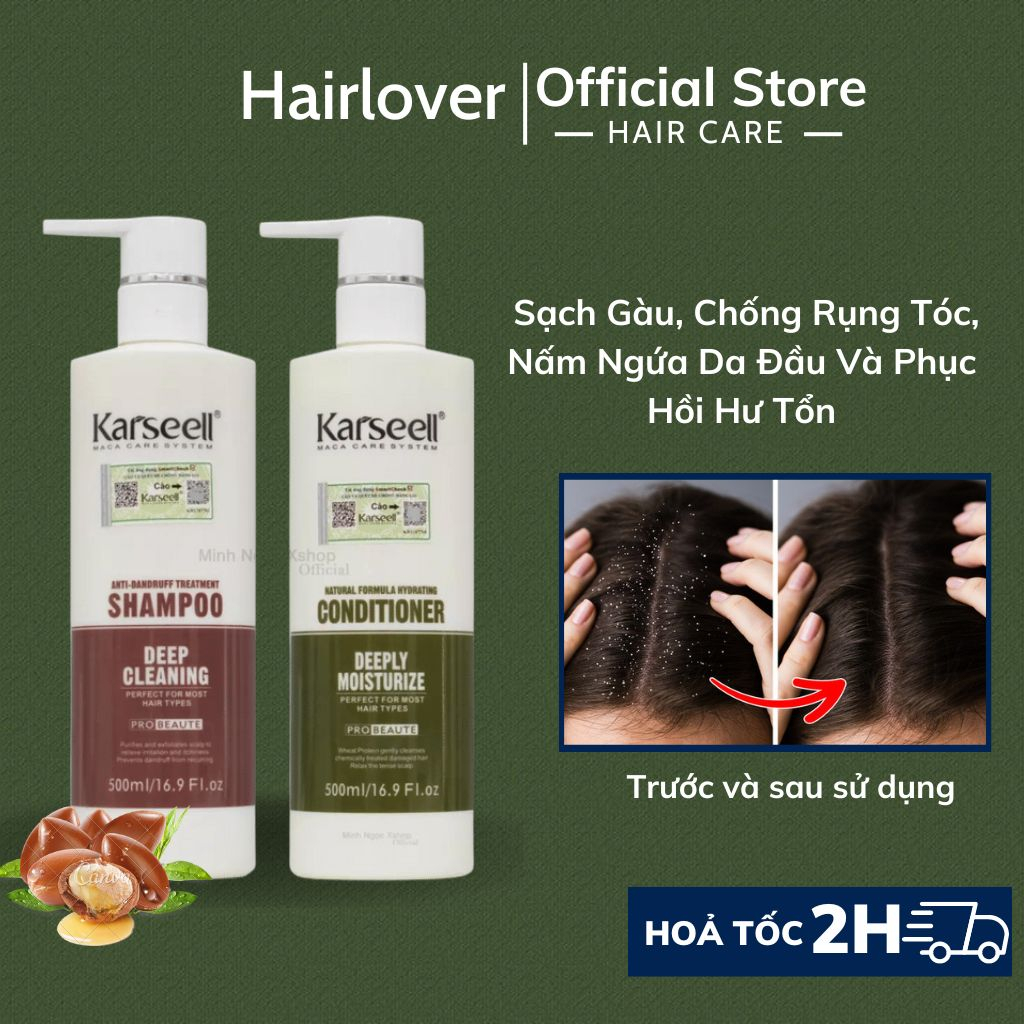 Dầu Gội Sạch Gàu, Chống Rụng Tóc, Nấm Ngứa Da Đầu Và Phục Hồi Hư Tổn Cao Cấp Deep Cleaning Karseell 500ML Chính Hãng