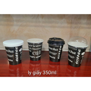 50 Ly Giấy 12oz 350ML 2PE (có nắp hoặc không nắp)   (giao hình ngẫu nhiên)