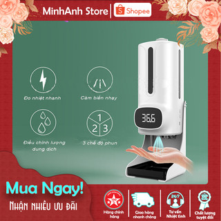 BẢN TIẾNG VIỆT/Máy rửa tay sát khuẩn kết hợp đo thân nhiệt tự động K9Plush_Nanomax/Hàng có sẵn/