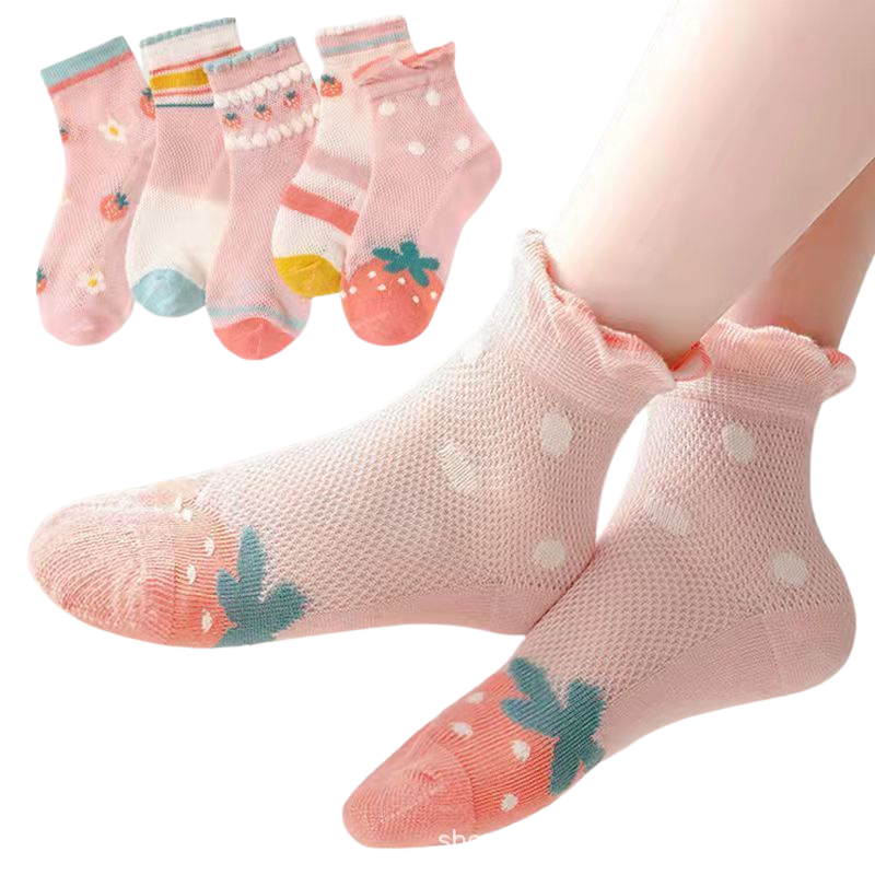 Tất lưới cho bé set 5 đôi co giãn mềm mại thoáng khí cho bé gái