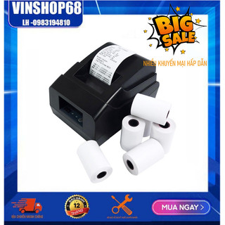 Thùng 100 cuộn giấy in nhiệt giấy in hóa đơn  Antech K57 K58- bọc bạc