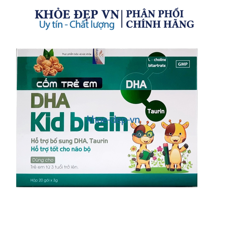 Cốm bổ não cho bé  DHA Kid brain giúp bổ sung DHA cho bé – hộp 20 gói x 3g