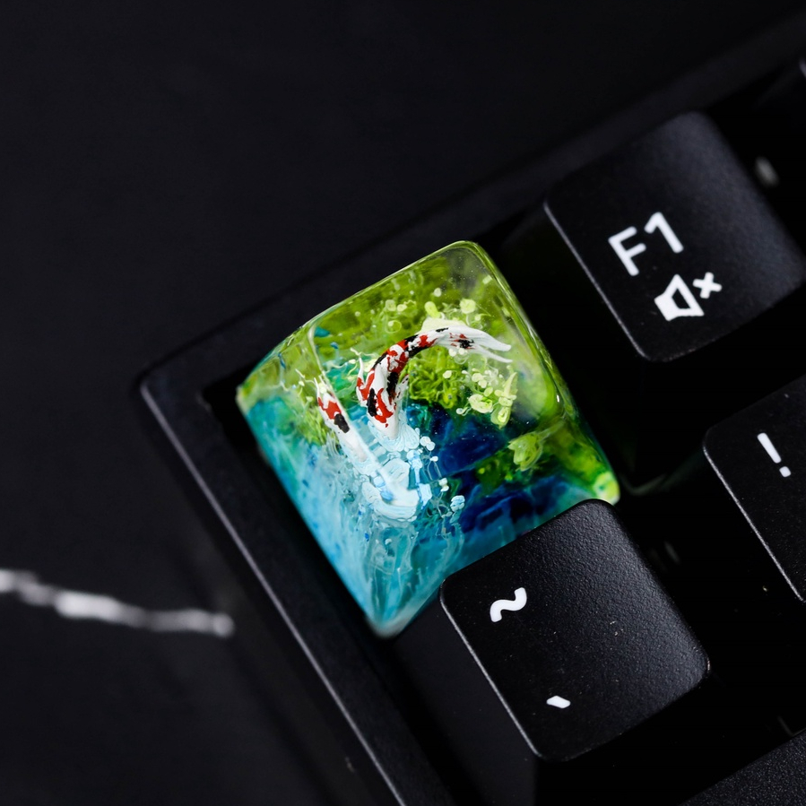 Keycap Cá koi kì dị, Nút bàn phím siêu độc lạ, dùng làm quà tặng cho người thân, profile SA