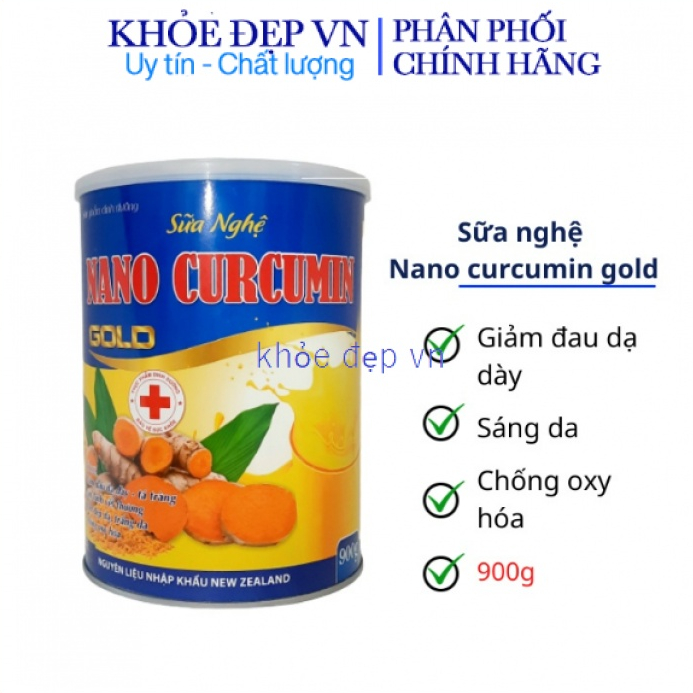 Sữa Nghệ Nano Curcumin Gold gúp giảm đau dạ dày,tiêu hóa tốt – Hộp 400gr