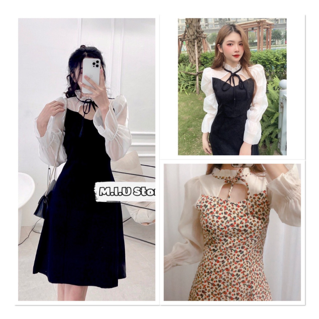 Váy tiểu thư cổ nơ