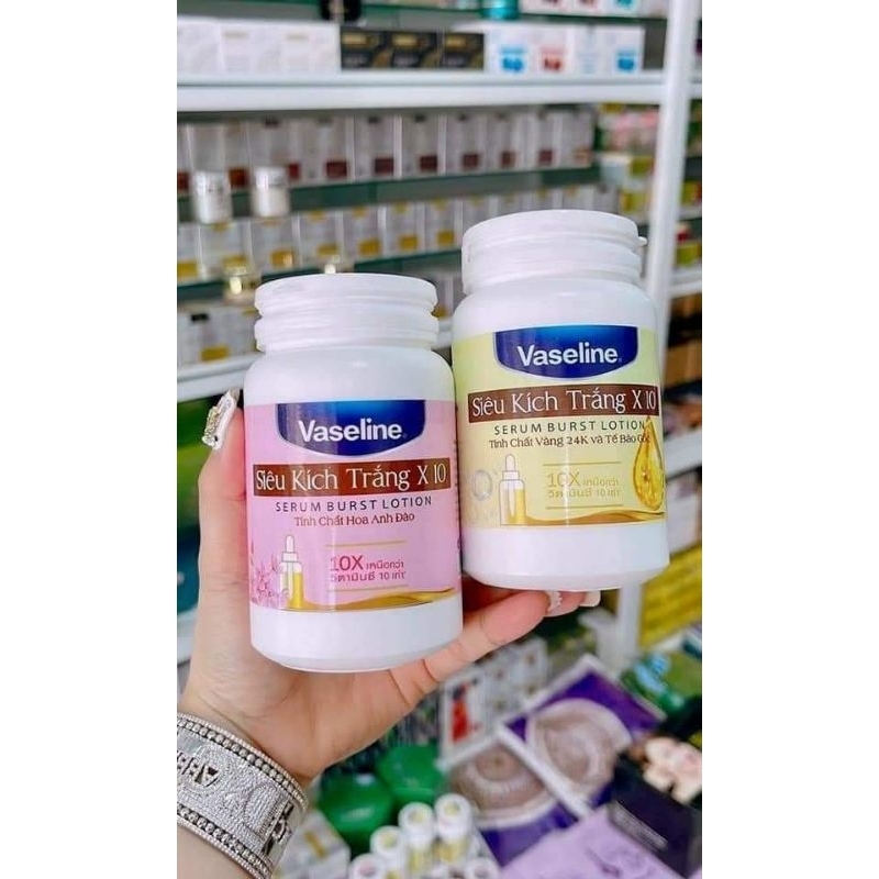 250gr - Kích Trắng Vaseline Healthy Bright Gluta HYA Serum Burst Lotion 10X Thái Lan