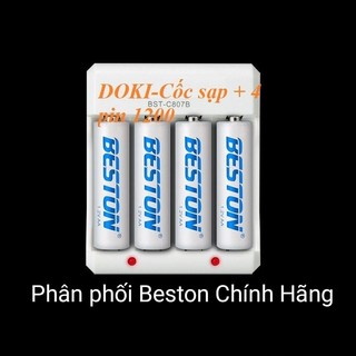 Combo 04 viên pin sạc AA/AAA sạc hãng BESTON | Bảo hành 12 tháng - Chính hãng rẻ nhất
