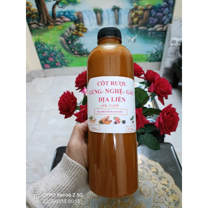 1 lít cốt Rượu Nghệ Gừng Hạt Gấc Địa Liền Hạ Thổ