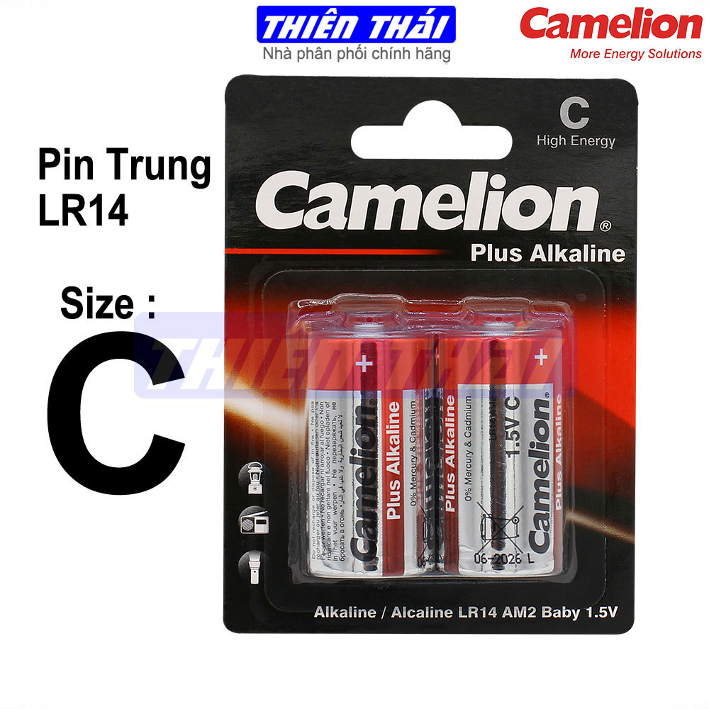 Pin đại pin trung Camelion LR20,LR14,pin kiềm1.5V.pin bếp gas Âm,dùng cho Đèn Pin, đài radio.