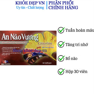 Viên bổ não An não vương giúp tăng cường trí nhớ, tăng tuần hoàn máu não, ngừa tai biến - hộp 30 viên