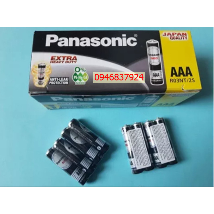 Hộp 60 viên pin than Panasonic AAA NEO R03NT/2S đen