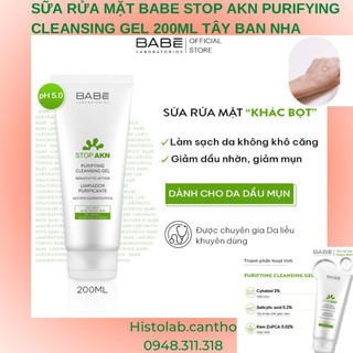 Sữa rửa mặt BABÉ Stop Akn Purifying Cleansing gel cho da dầu mụn