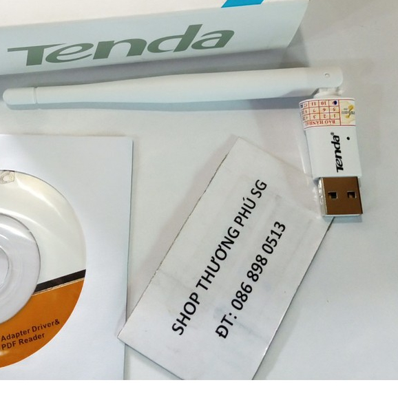 Thiết bị thu Wifi Tenda U2 - 300Mbps Wireless N USB Adapter - Anten liền xoay 180 độ.