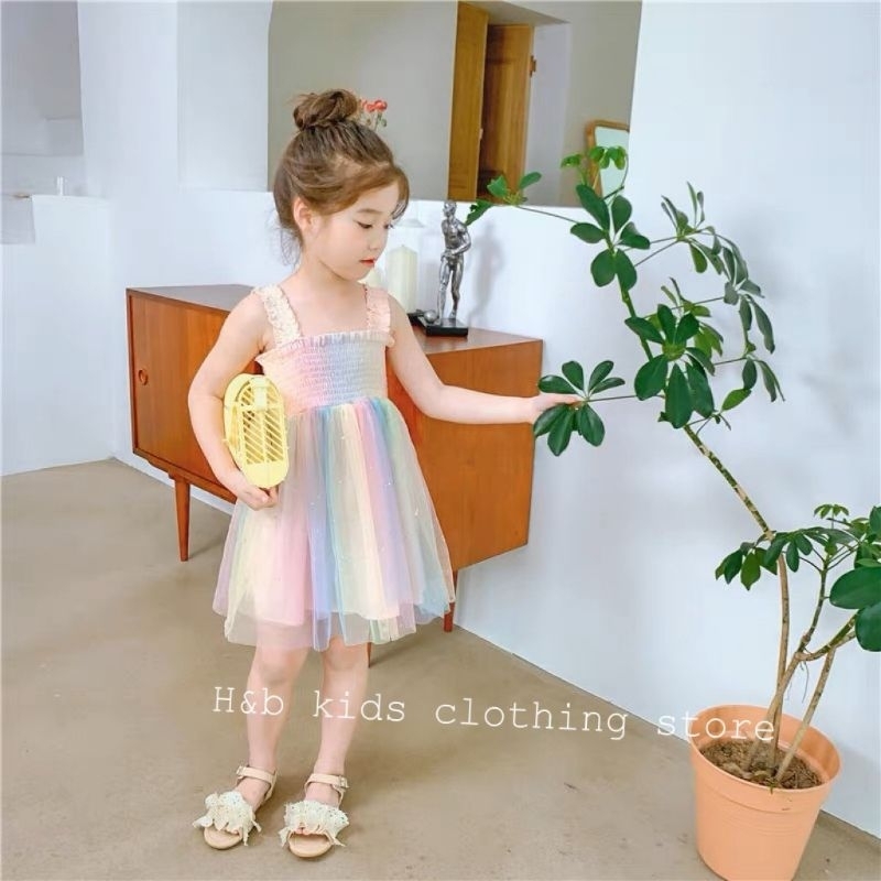 Váy Cầu Vồng Sắc Màu Xinh Xắn Cho Bé Gái