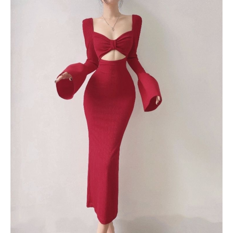 Meghan dress đầm body tay loe - TADstore