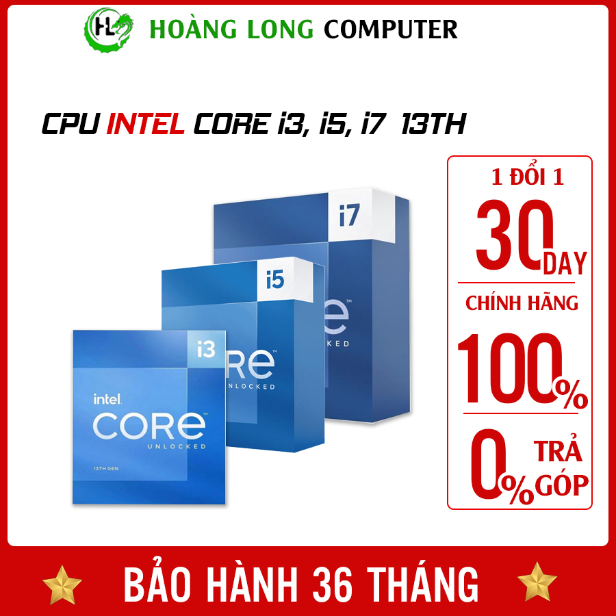 CPU Intel Core i7 13700K, i5 13600K , i5 13400K, i3 13100K Bộ Vi Xử Lý Đời Intel Thế Hệ 13 BH 36 Tháng