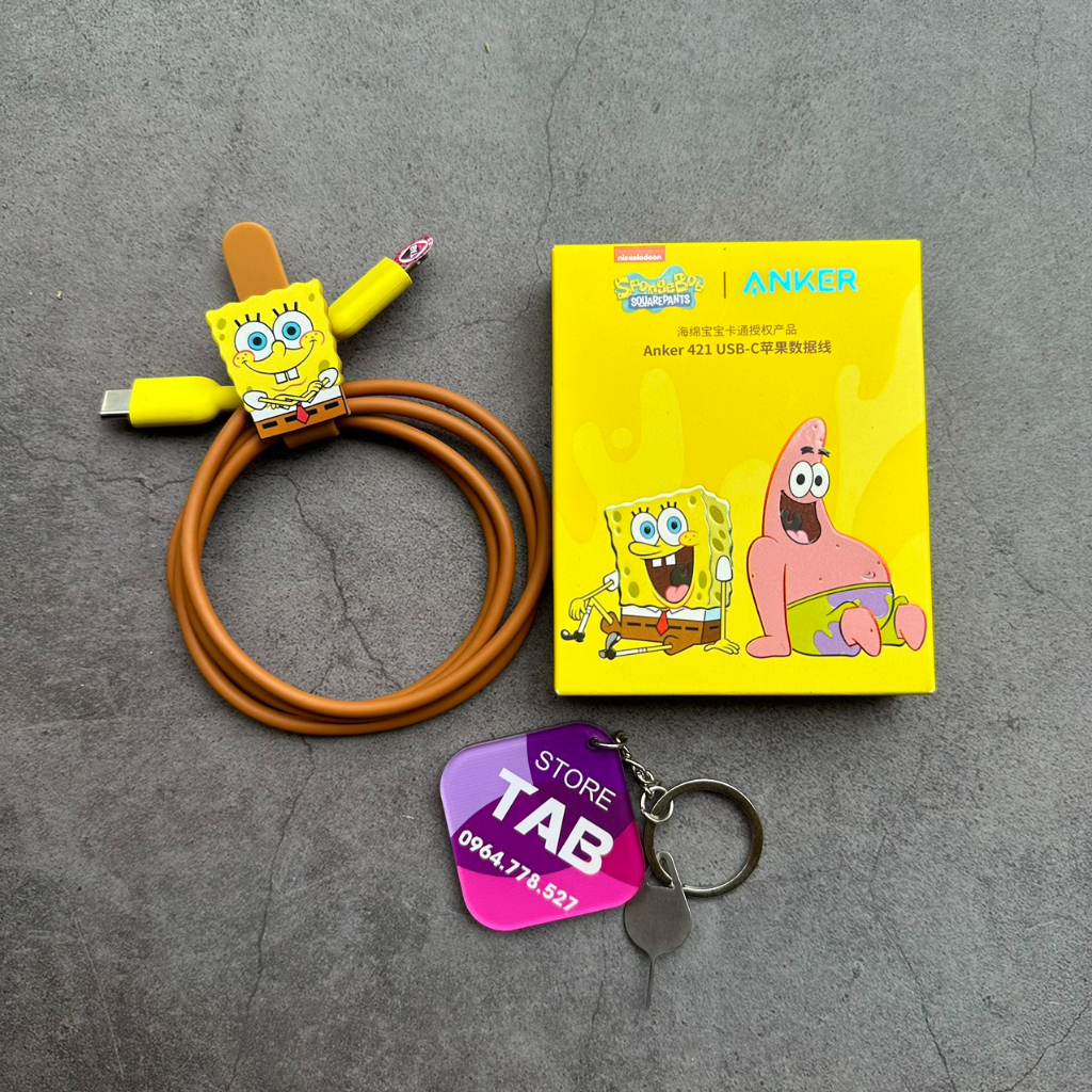Cáp Anker 421 C To L 0.9m [PHIÊN BẢN BỌT BIỂN SPONGEBOB] - A8632 (Bảo Hành 18T)