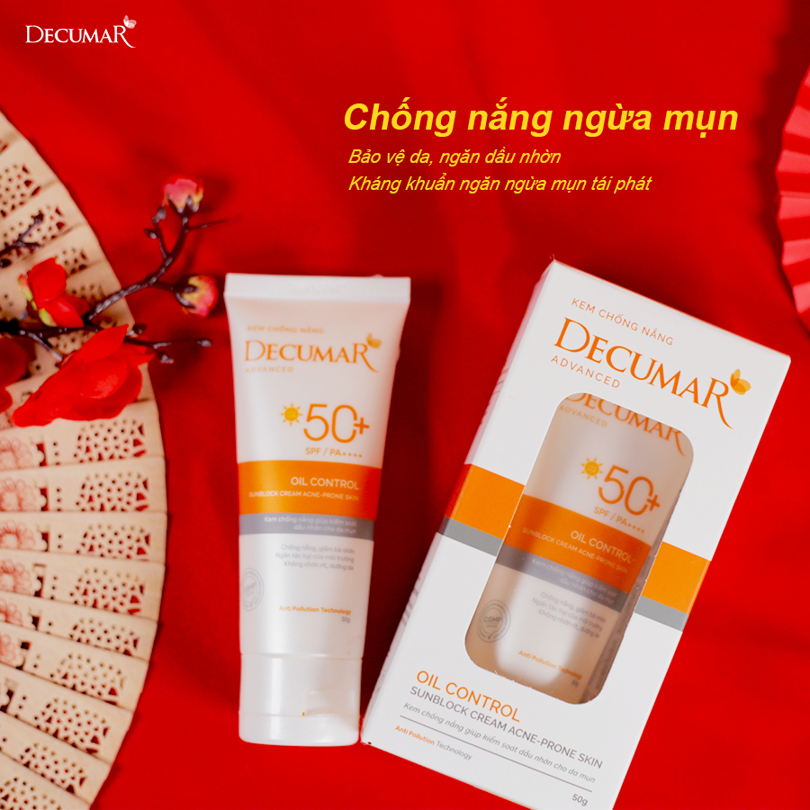 [NHẬP CVIJUL1 GIẢM 10%] Combo Decumar Advanced gồm Gel ngừa mụn, Gel rửa mặt, kem chống nắng cho da mụn hoàn toàn mới