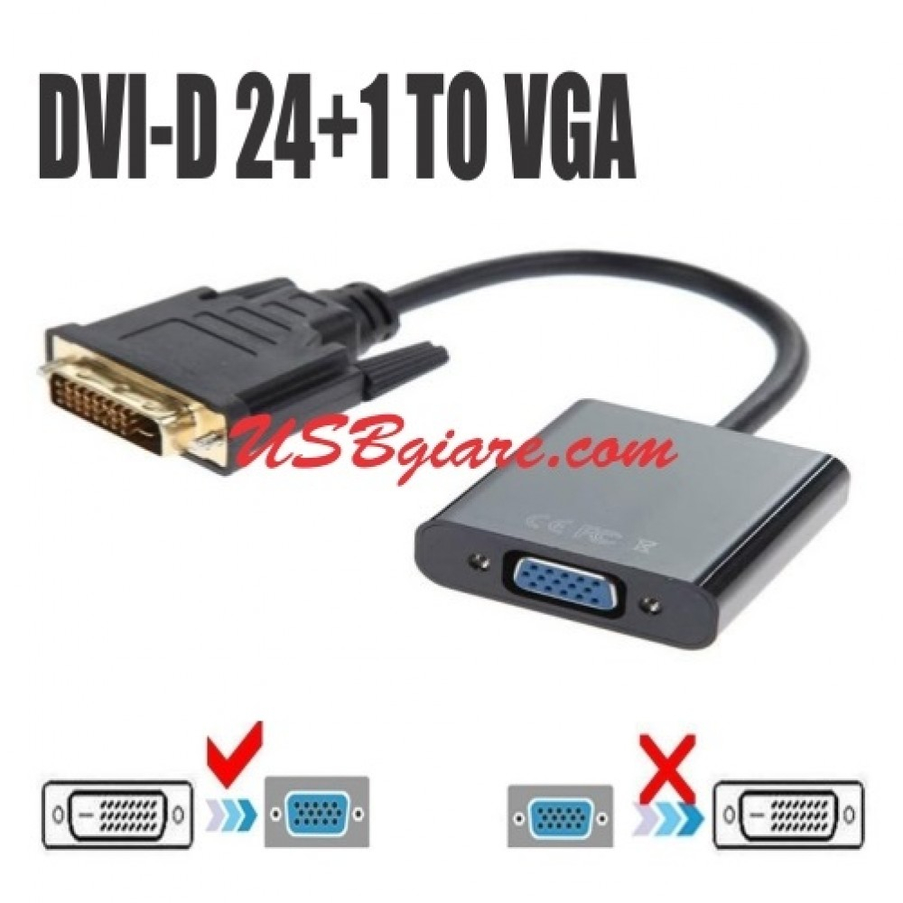 CÁP CHUYỂN DVI-D 24+1 ĐỰC SANG VGA CÁI (CÓ IC) 15CM
