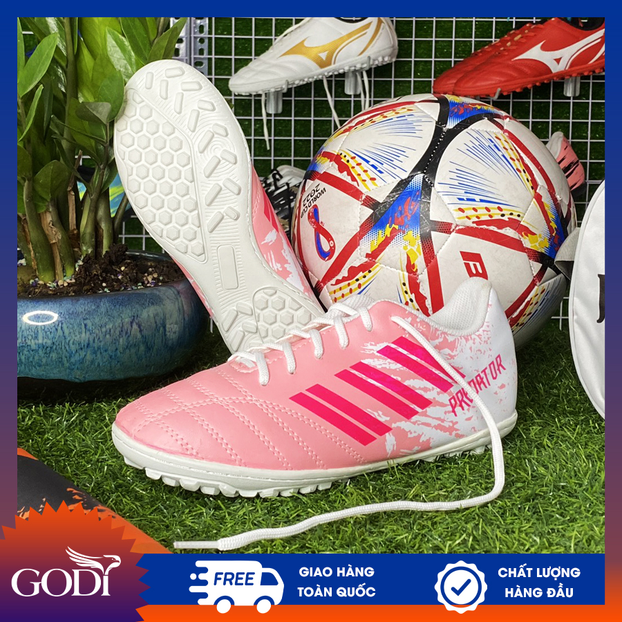 Giày đá banh nam nữ, trẻ em, con gái size 36 size 37 size 38 đến size 44, Giày đá bóng giá rẻ màu trắng hồng GODI Sport