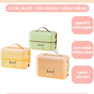 Hộp cơm văn phòng cắm điện hai tầng hộp đựng cơm giữ nhiệt ngăn inox 304 chống tràn nấu cơm hâm nóng đồ ăn tiện lợi