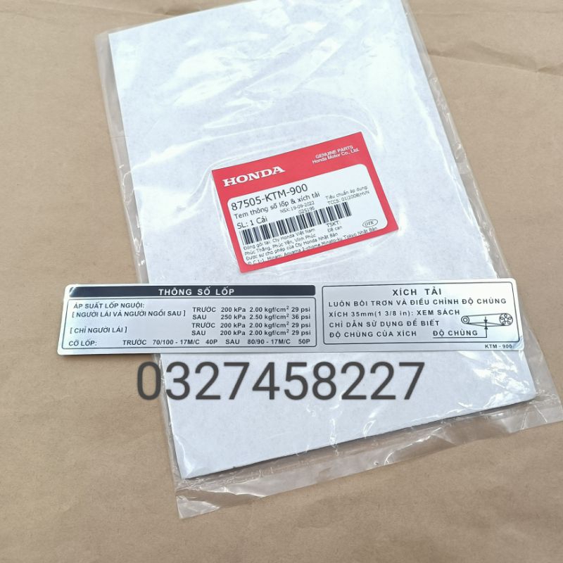 Tem dán hộp xích, sên cacte xe FUTURE NEO 125, tem thông số