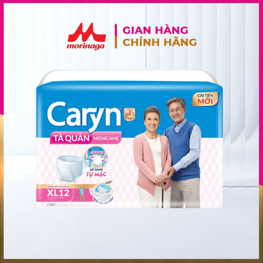 Tã quần người lớn Caryn gói lớn size M16 M32 XL12 Mỏng Nhẹ Chống Tràn