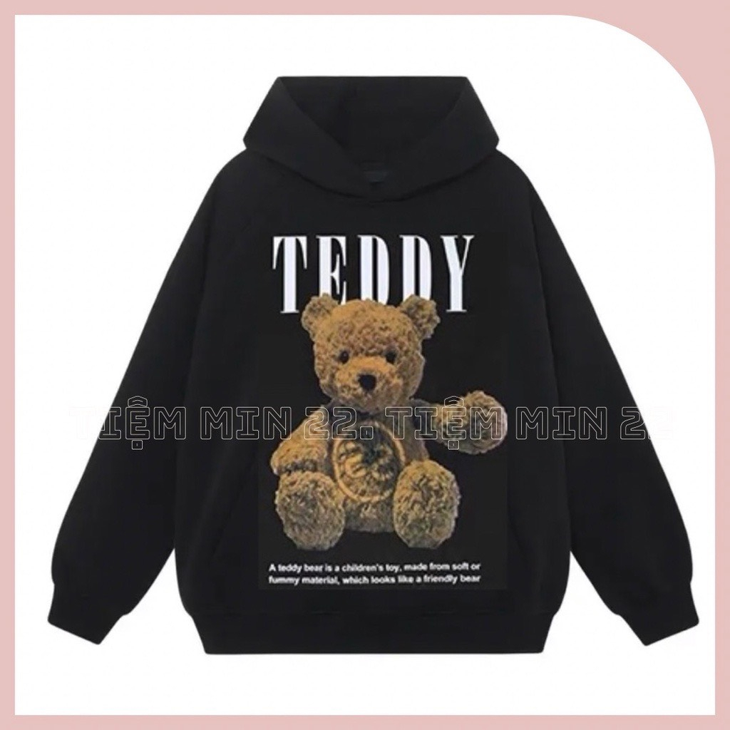 Áo Hoodie Gấu TEDDY Nam Nữ Unisex, Áo Sweater Nỉ Chất Liệu Nỉ Siêu Dày Phong Cách Hàn Quốc