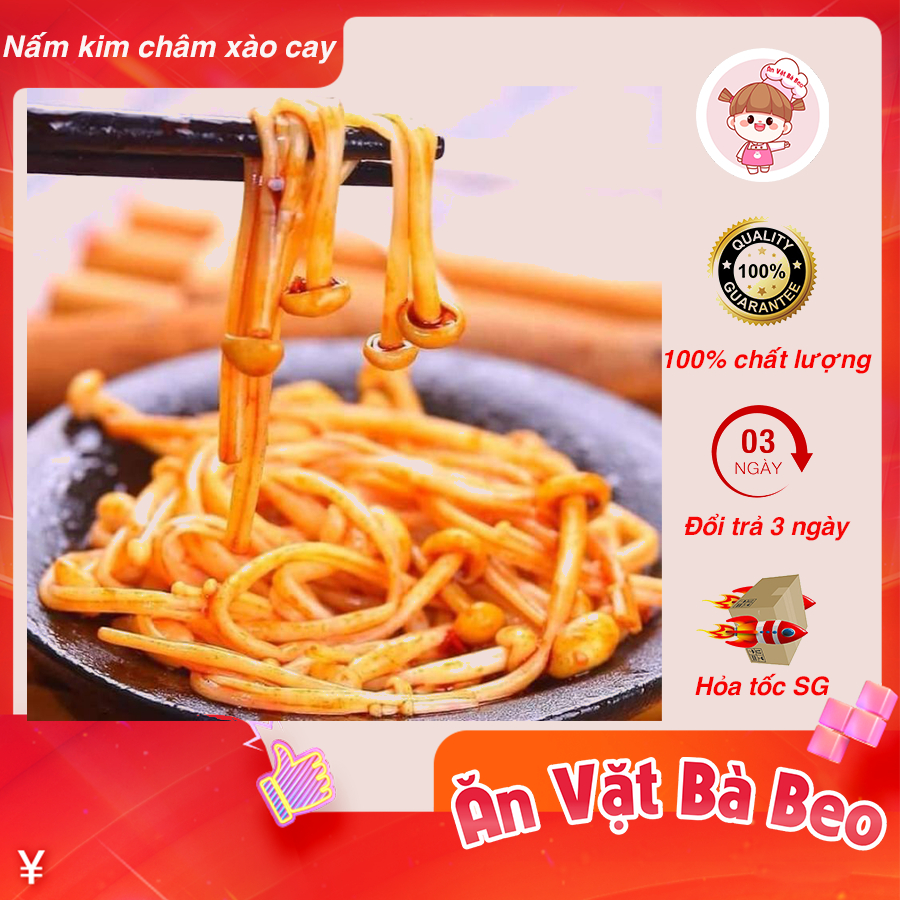 Nấm Kim Châm Sốt Cay Siêu Ngon ⭐ Ăn vặt Bà Beo ✅