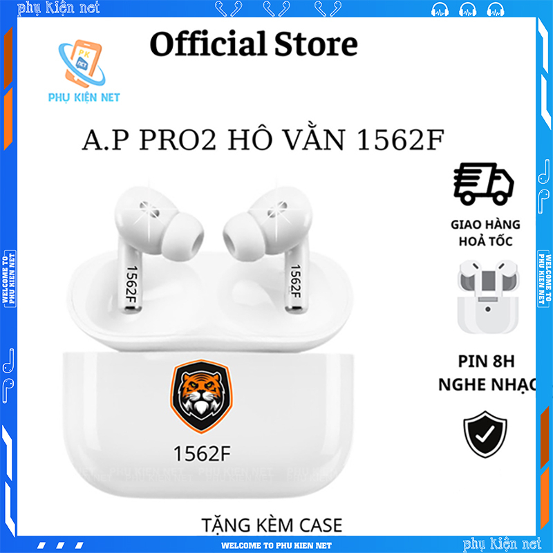 Tai nghe Bluetooth AP PRO Gen 2 Chíp Hổ Vằn 1562F Chống Ồn Chủ Động Đổi Tên Định Vị Pin 8h