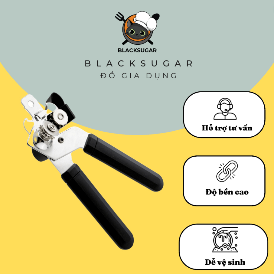 Dụng Cụ Khui Nắp Đồ Hộp Cán Đen Đa Năng - Can Opener