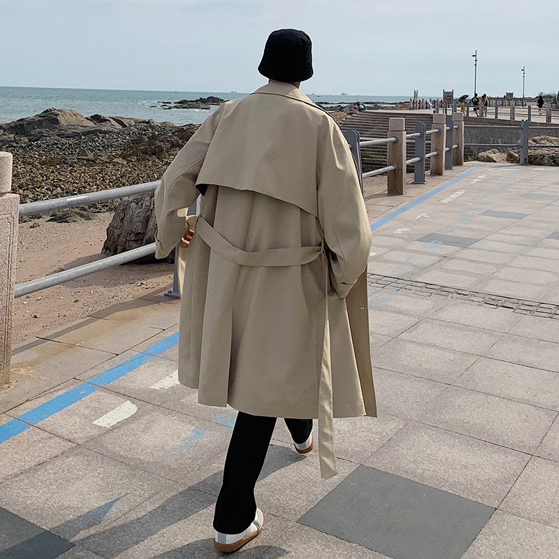 Áo khoác măng tô nam dáng dài chất kaki form rộng thời trang hàn quốc