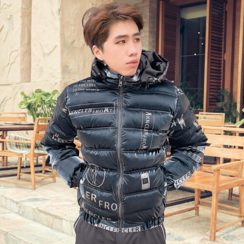 Áo khoác phao bóng nam in chữ, Áo phao béo nam mùa đông siêu đẹp dày dặn ấm áp