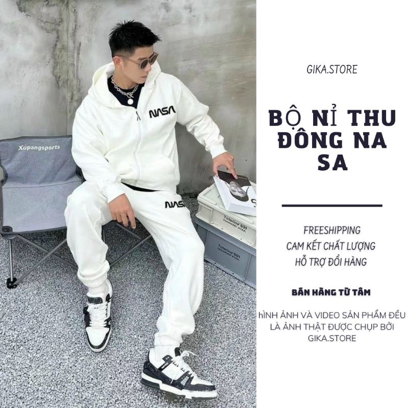 Bộ đồ nỉ hoodie nam , nữ in chữ Na Sa thu đông cao cấp , bộ quần áo nỉ nam siêu hót cho tất cả