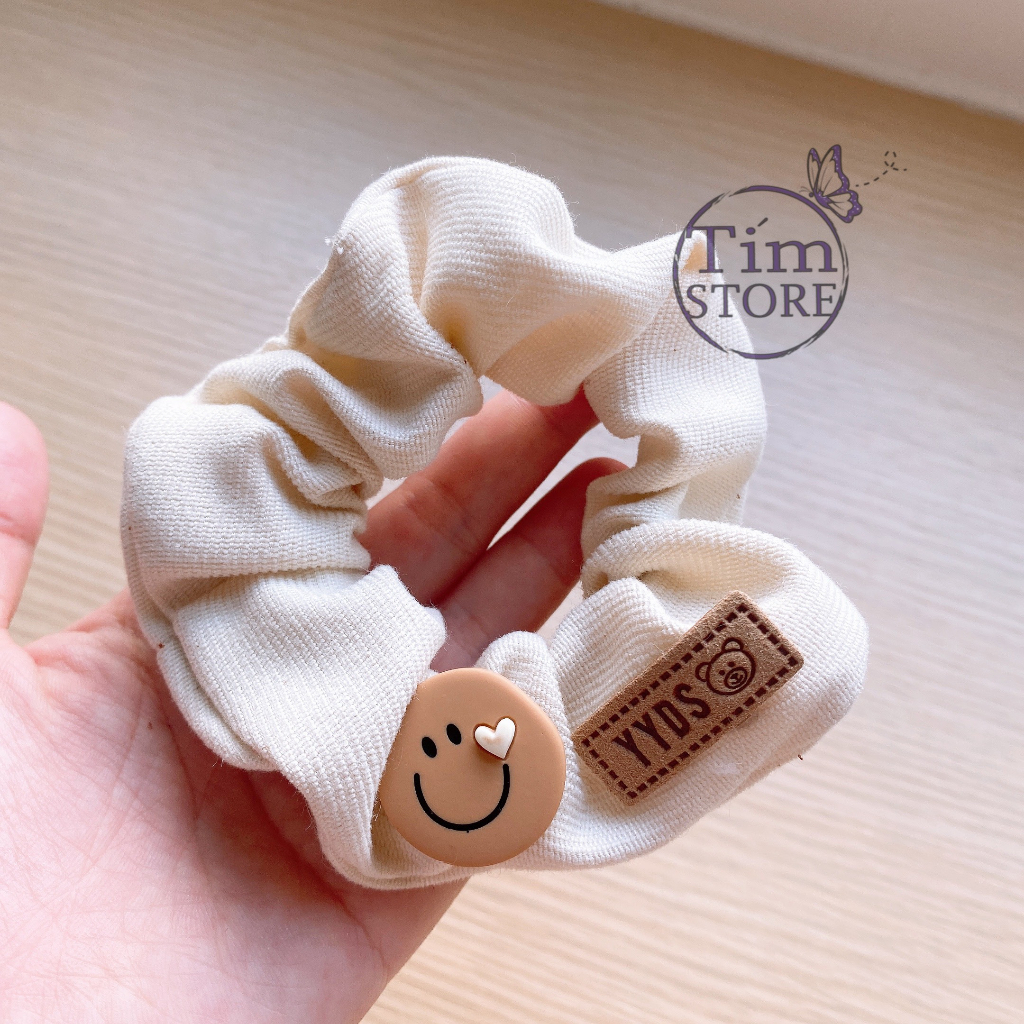 Dây cột tóc scrunchies vải dày đẹp tông hồng nude nhẹ nhàng TIMSTORE